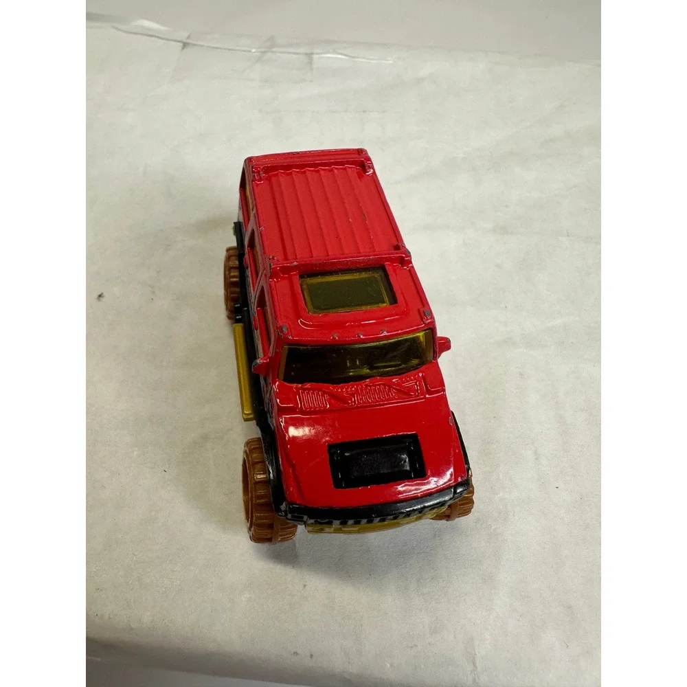 Hot Wheels Red Hummer H2‎ Monster Truck Toy Car Gold Wheels Collectible
